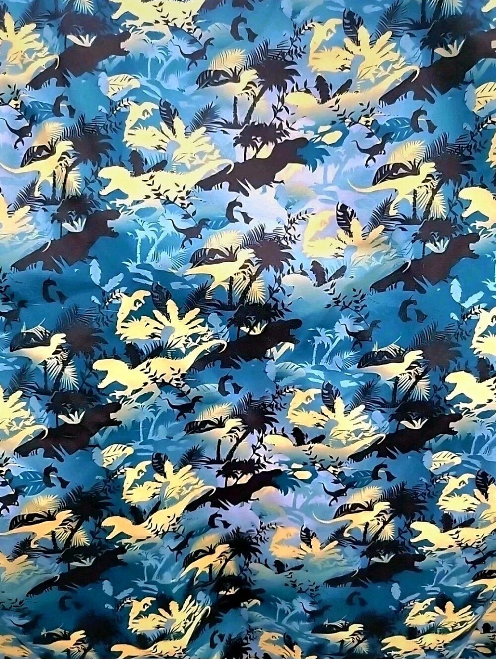 Jurassic World Dinosaurs Twin Fitted Sheet Black, Blue, Yellow Pre-Owned - Picture 2 of 5